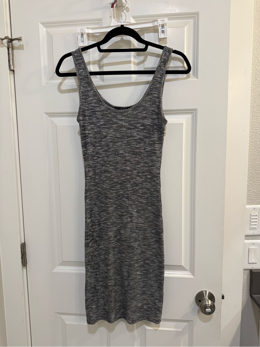 Forever 21 Gray Marled Sleeveless Midi Bodycon Dress